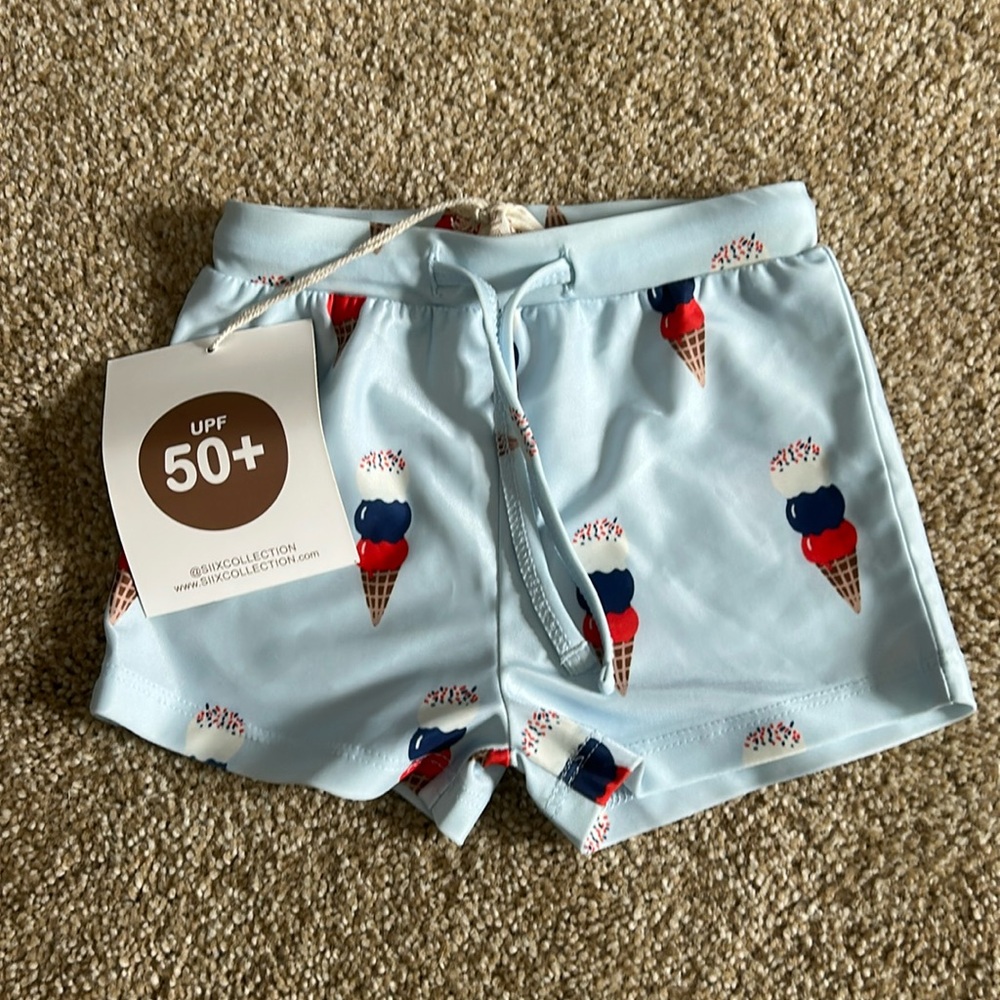 4th of July ice cream shorts/swim bottoms. 12-18m. NWT. Adorable!!!